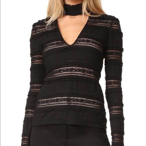 cinq a sept Tops - Cinq a sept black lace blouse, Sz S